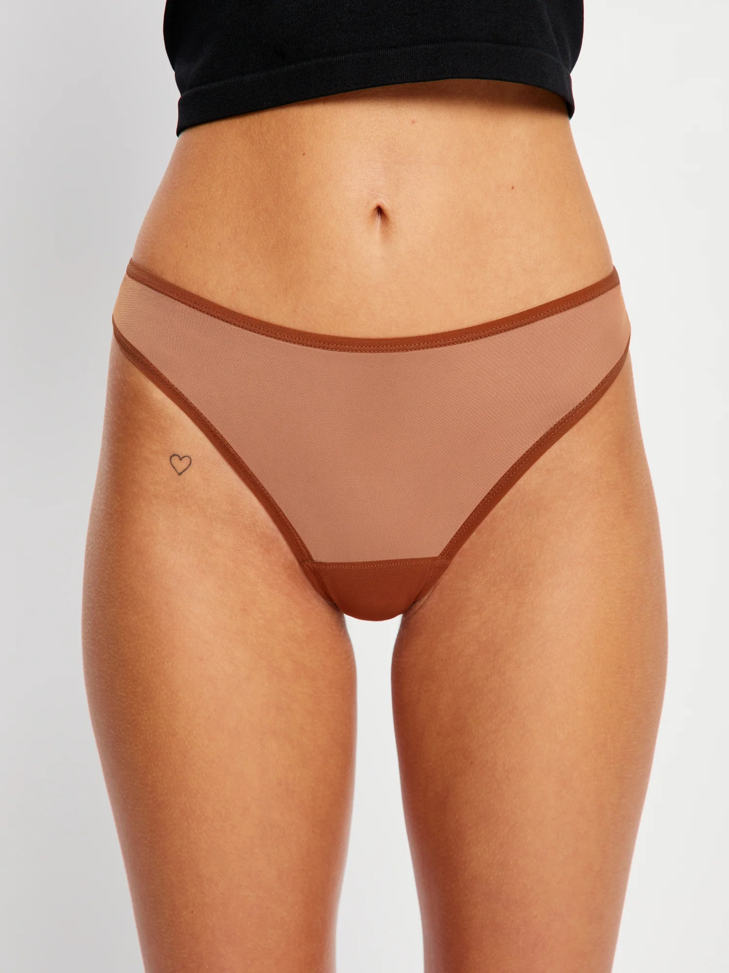 Barely There Thong Moisture Wicking Mocha Brown - Image 3