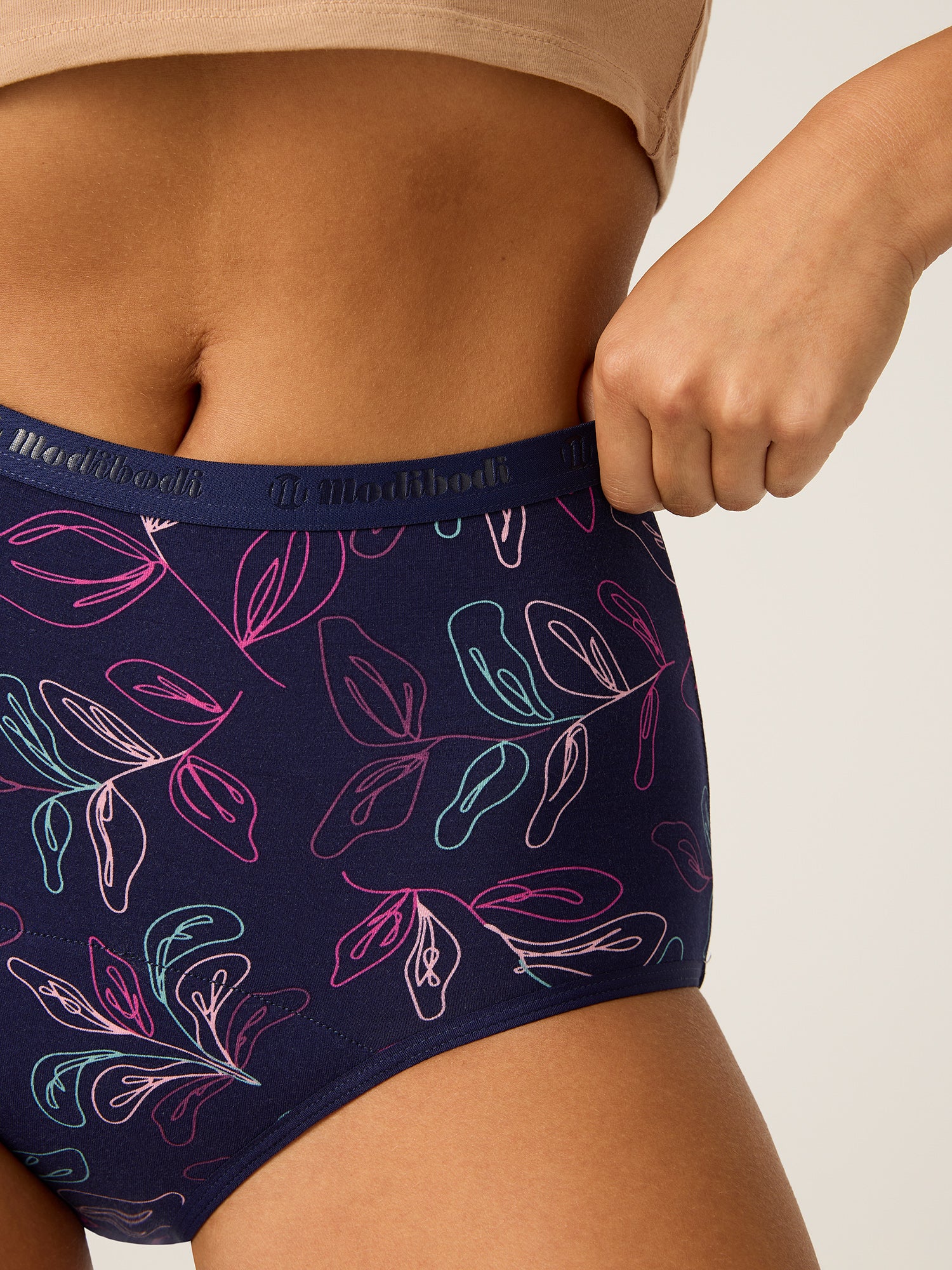 Classic Full Brief Moderate Passion Vine Navy - Image 2