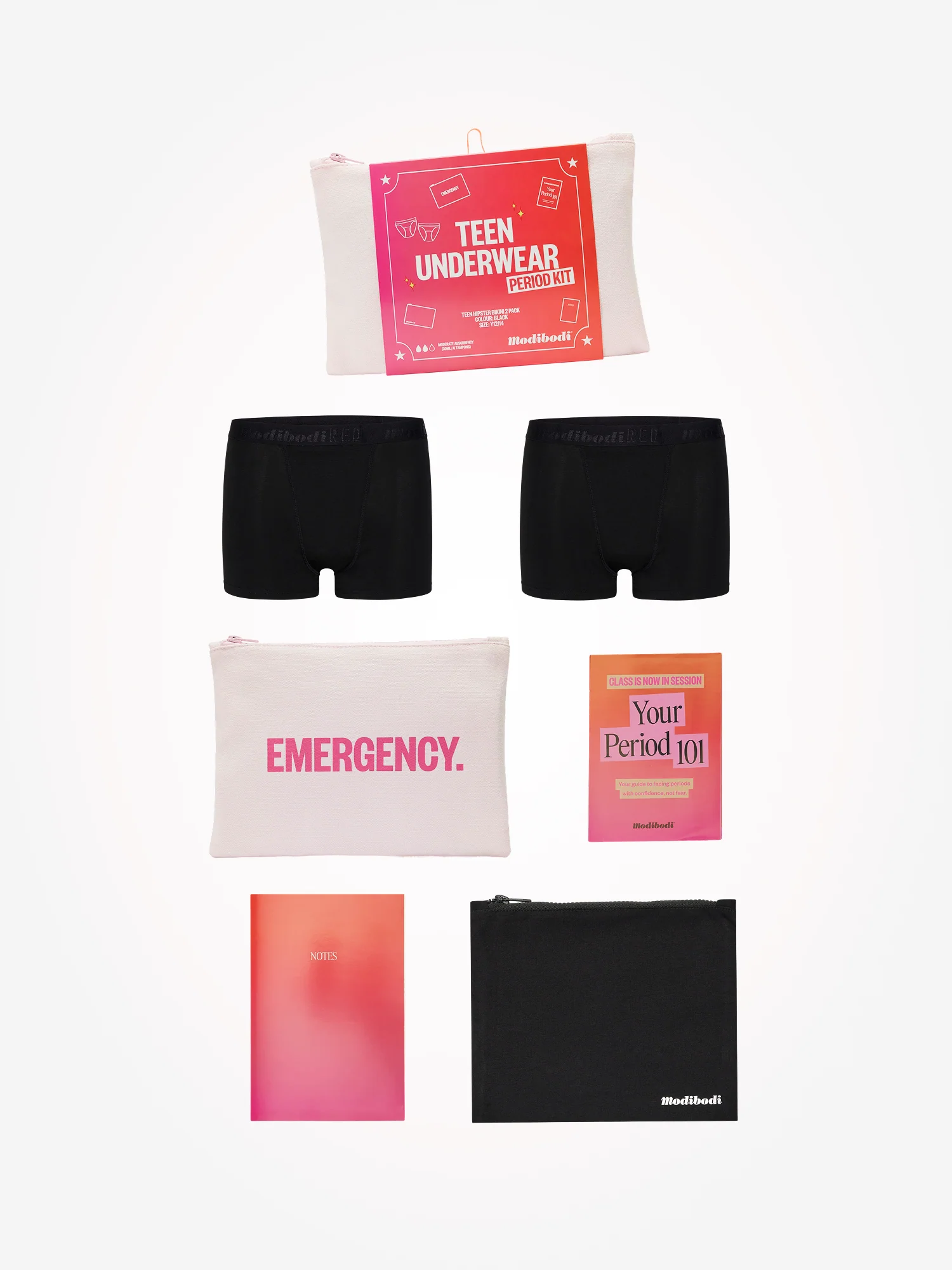 Hipster Boyshort Period Kit 2 Pack Super Black