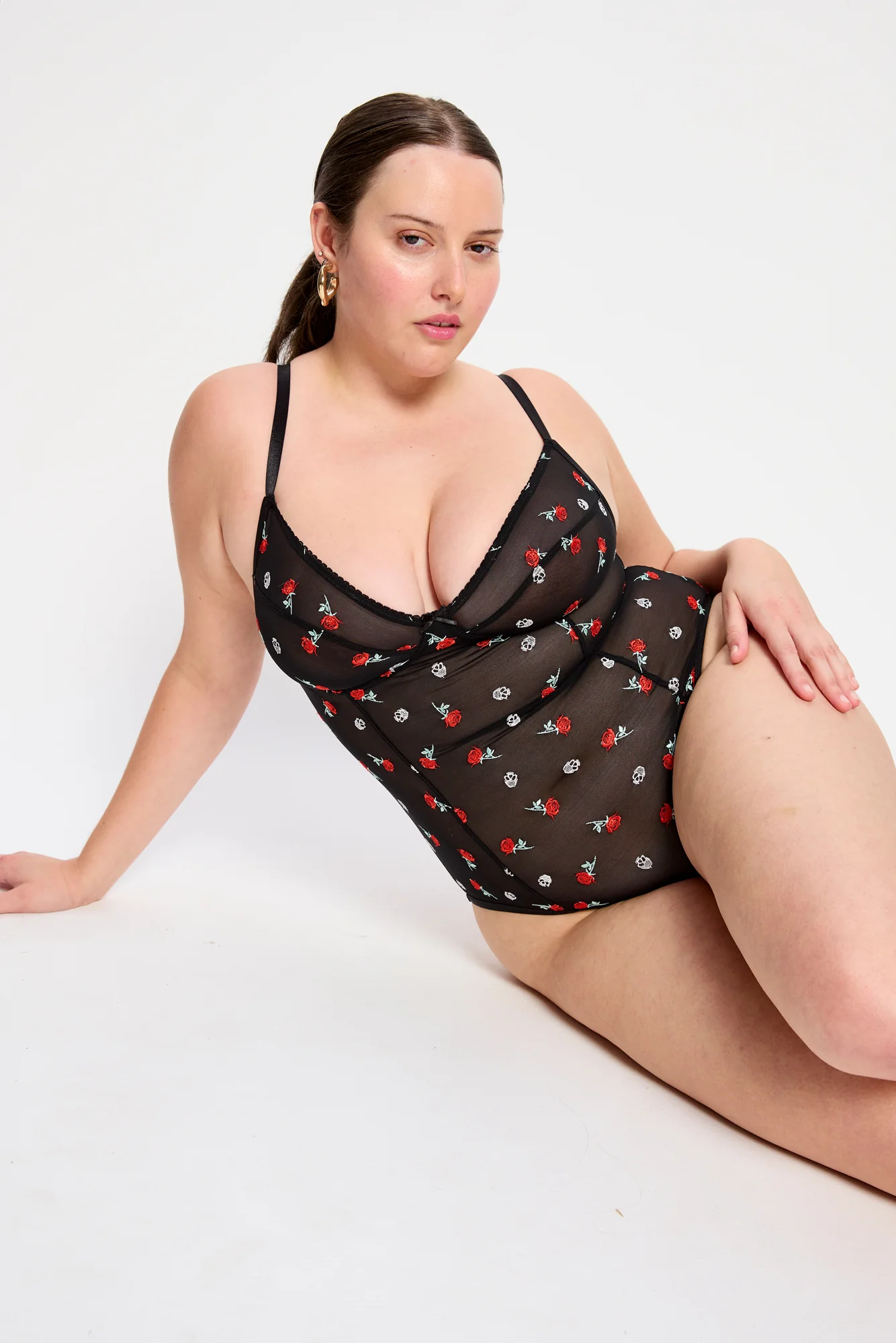 Intimates V Day Bodysuit Light Black Rose - Image 2