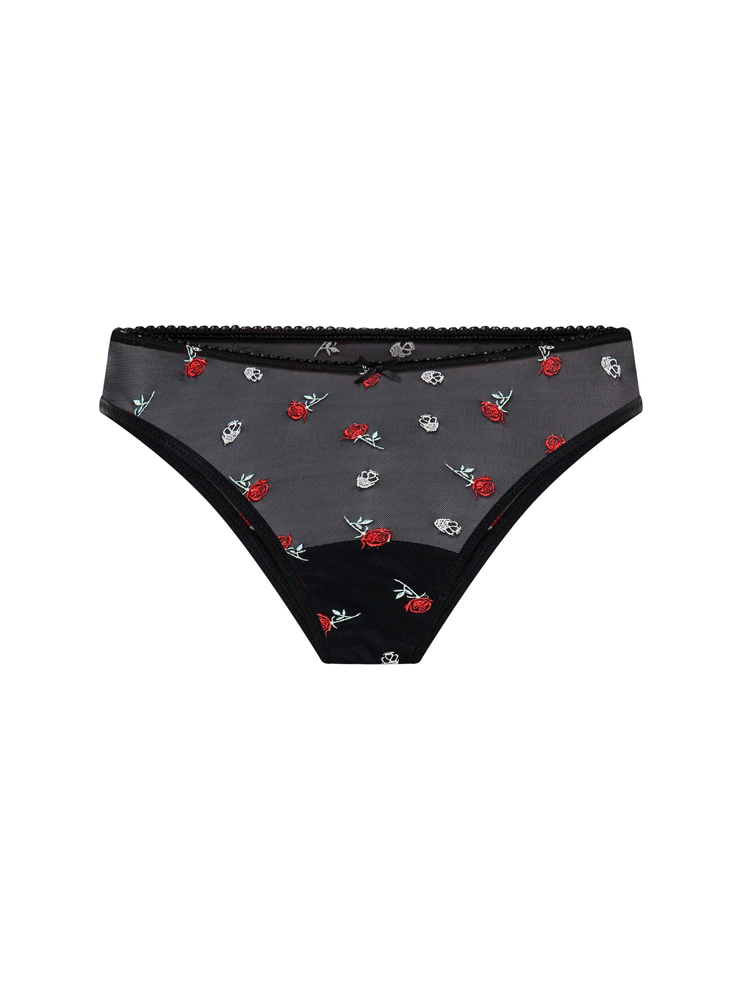Intimates V Day Cheeky Brief Moisture Wicking Black Rose - Image 7