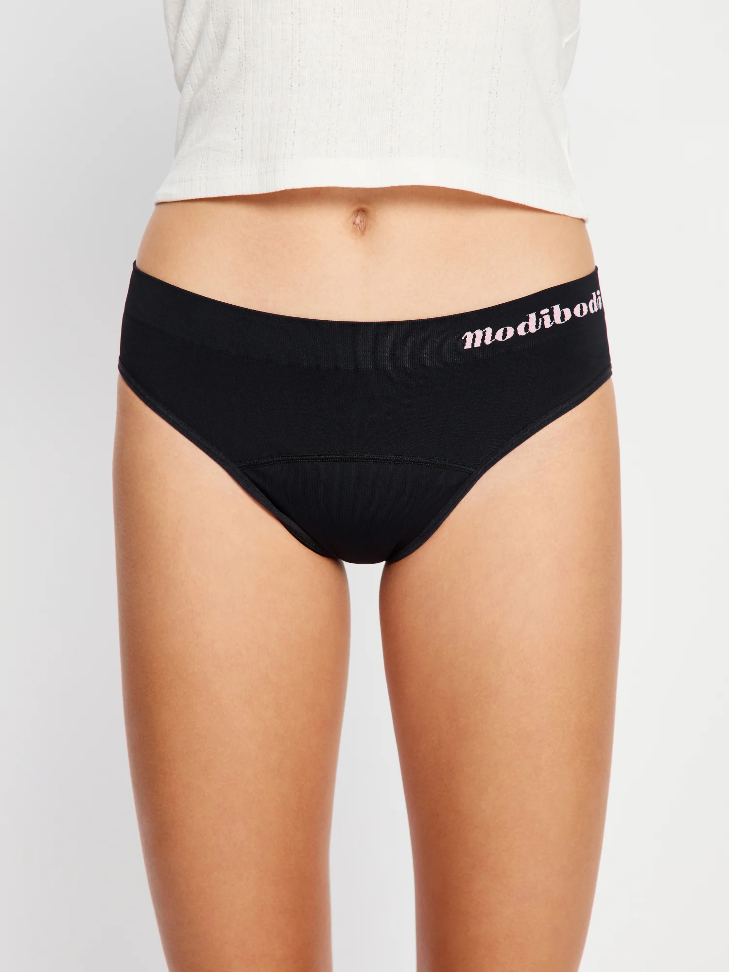 ModiComfort Seamless Teen Hipster Bikini Moderate Black 2 Pack - Image 2