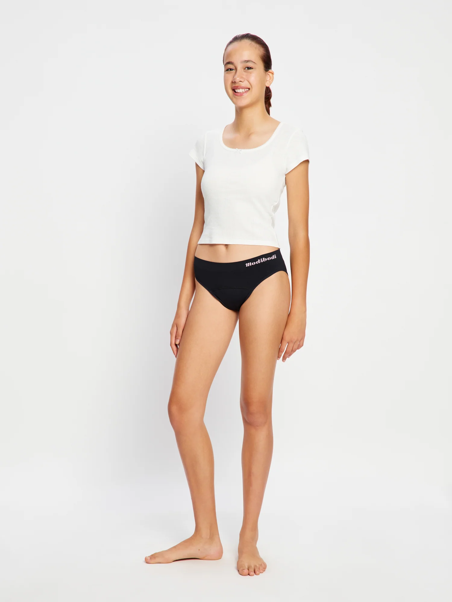 ModiComfort Seamless Teen Hipster Bikini Moderate Black 3 Pack - Image 3