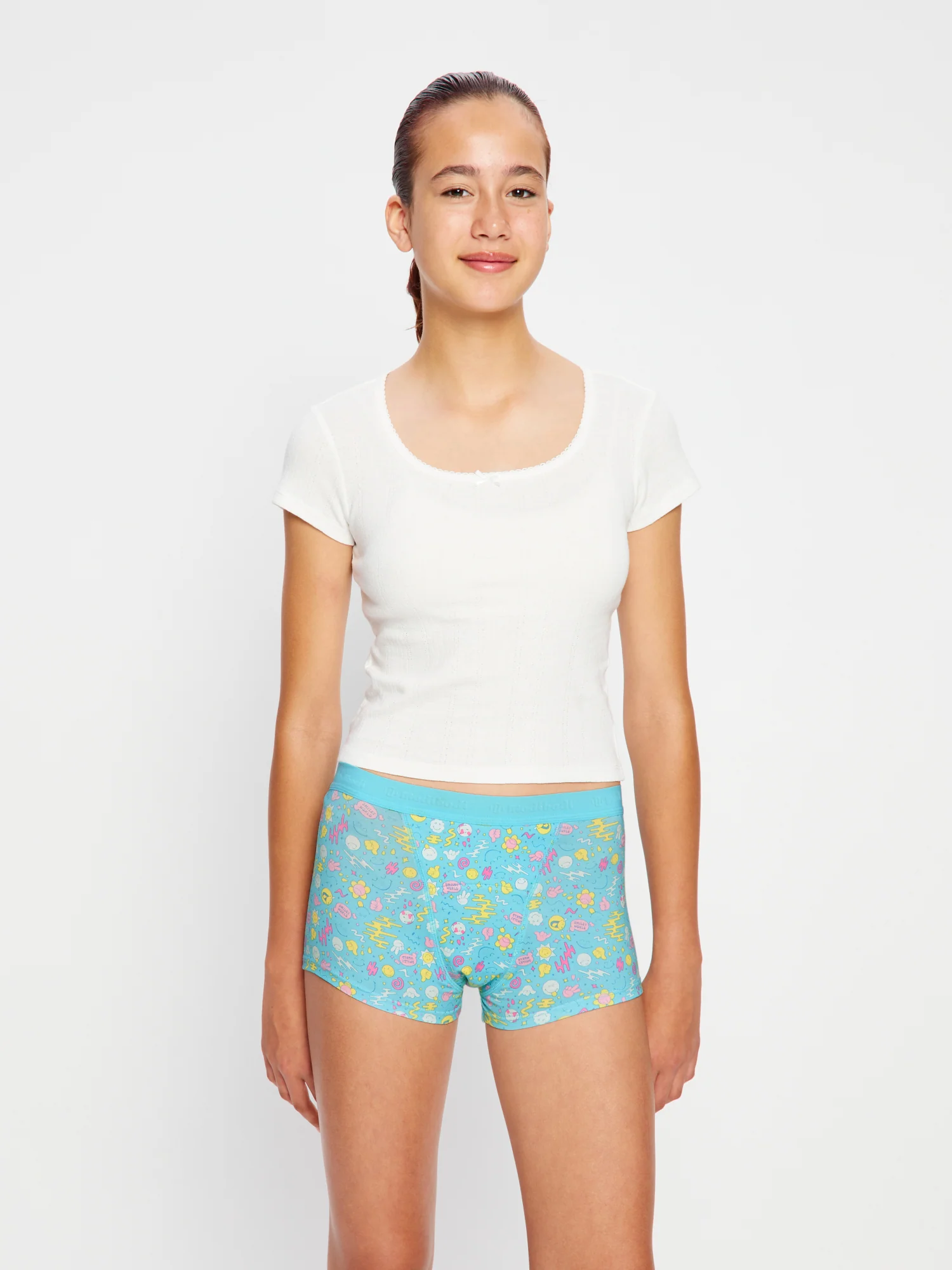 SmileyWorld® | Modibodi Teen Hipster Bikini and Hipster Boyshort 2 Pack Wonderlust Blue - Image 7