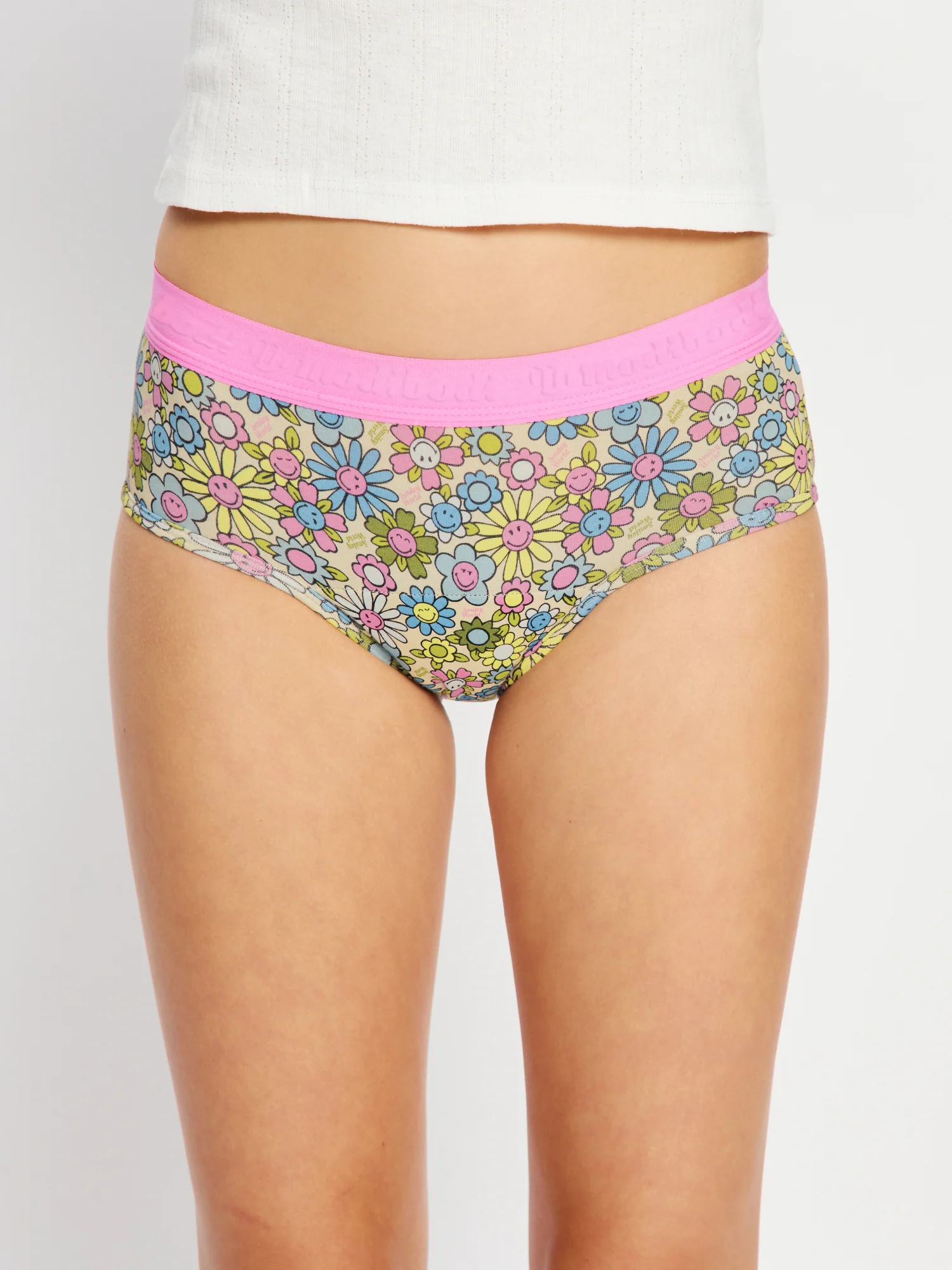 SmileyWorld® | Modibodi Teen Hipster Boyleg and Hipster Boyshort 2 Pack Bubbly Blossom Pink - Image 9