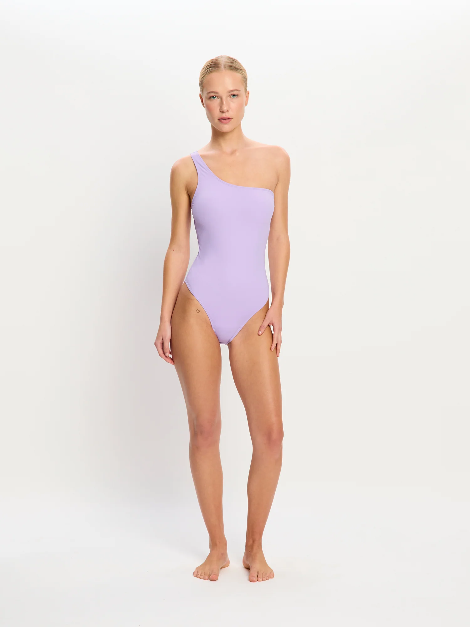 Swimwear One-Shoulder One-Piece Light Lavender - Image 2