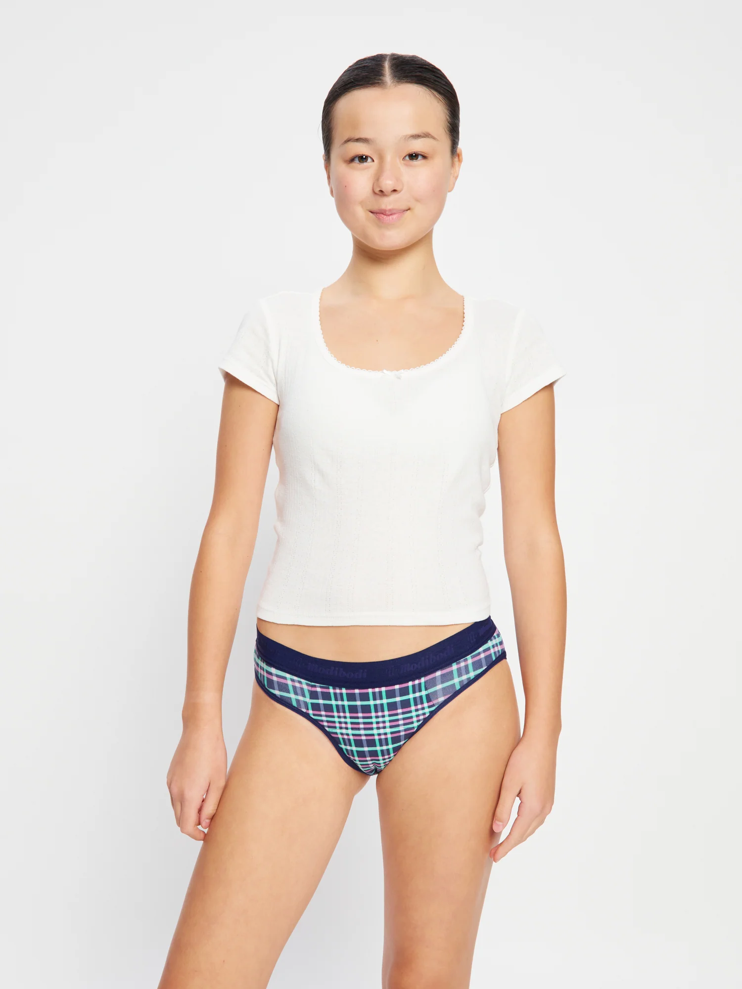 Teen Hipster Boyleg & Bikini Midnight Purple Check 2 Pack - Image 4