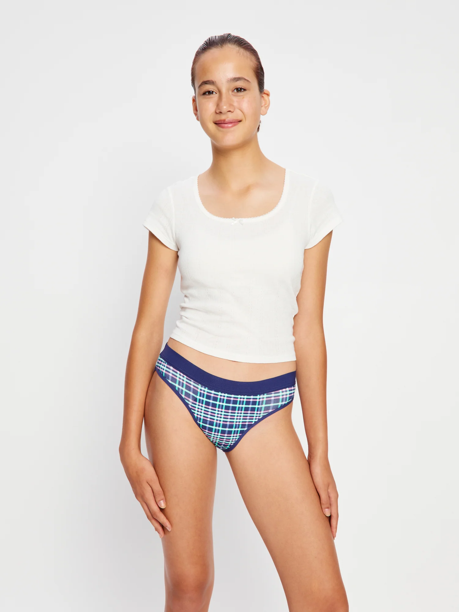 Teen Hipster Boyleg & Bikini Midnight Purple Check 2 Pack - Image 5