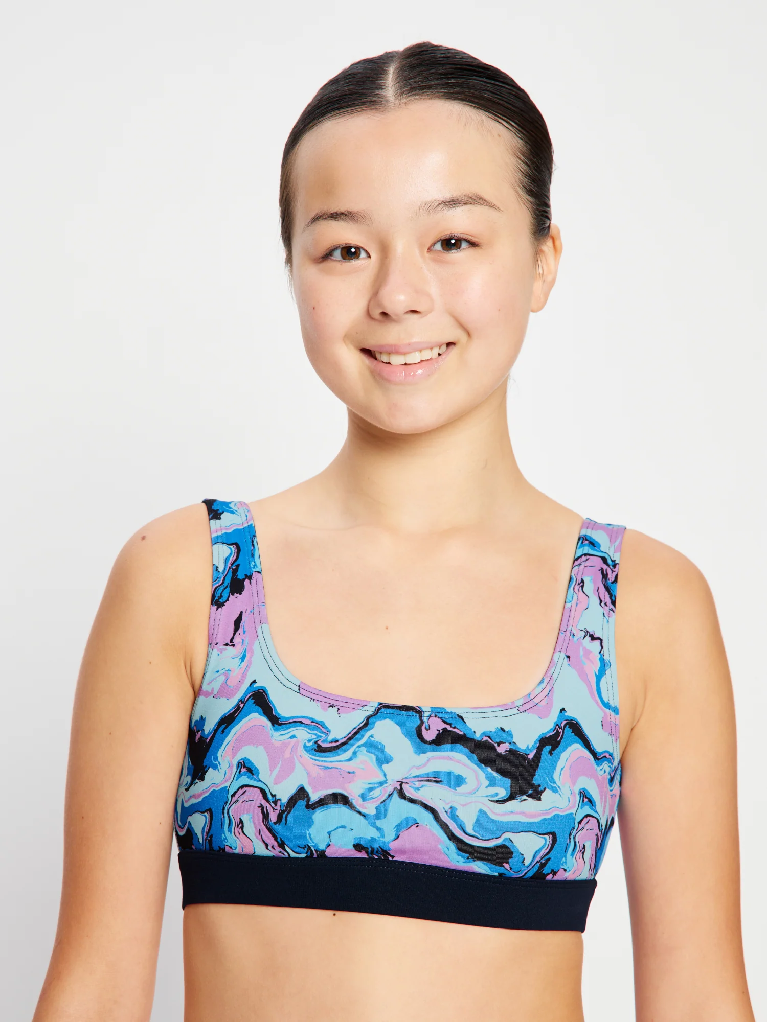 Teen Swimwear Performance Reversible Crop Top & Hi Waist Short Set - Image 7